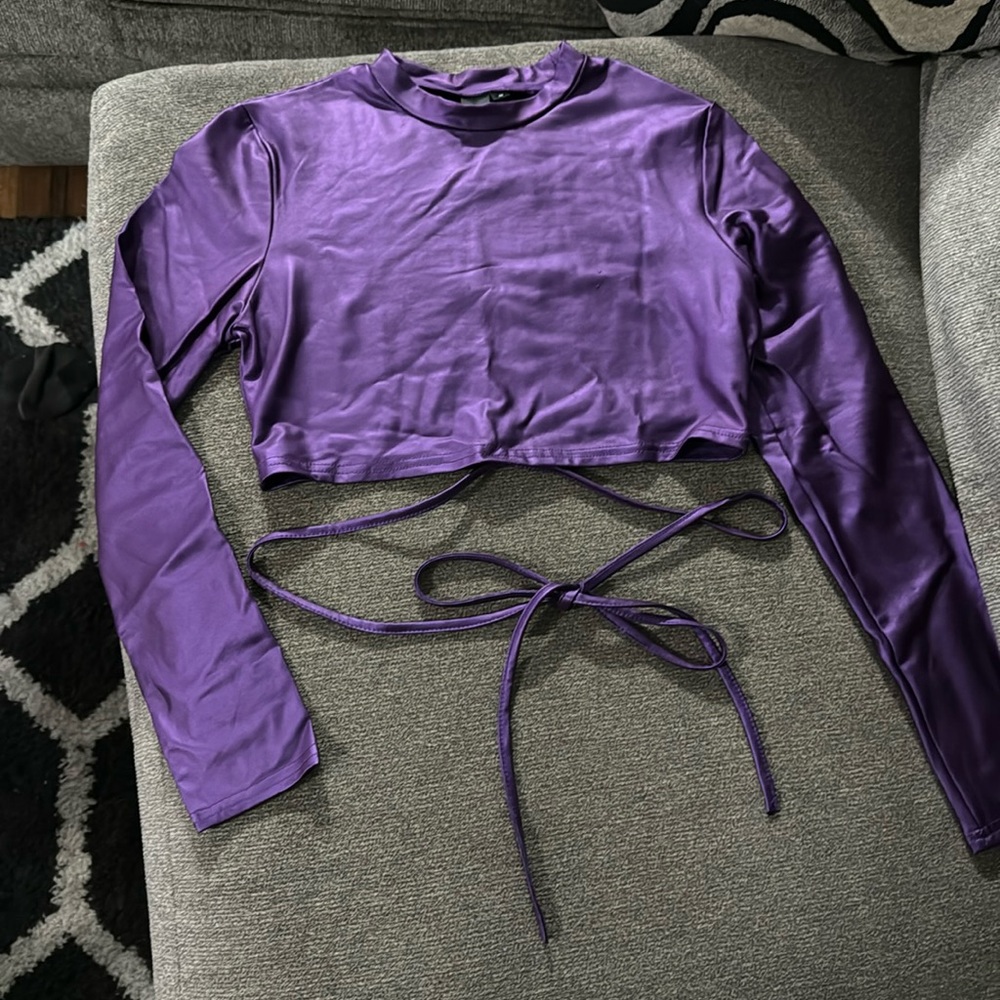 Metallic Purple Crop Top